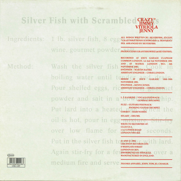 Silverfish - Silverfish With Scrambled Eggs | Creation Records (CRE 118T) - 2