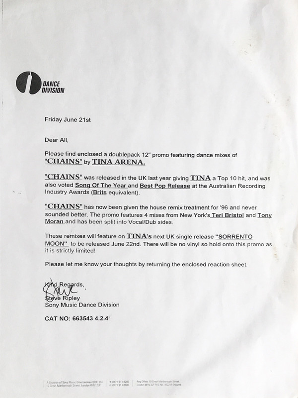 Tina Arena - Chains | Columbia (XPR 2306) - 2 Tina Arena - Chains | Columbia (XPR 2306) - 2