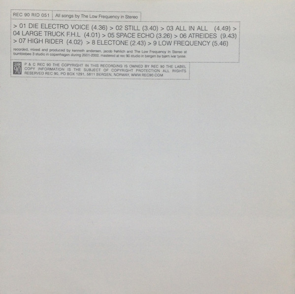 The Low Frequency In Stereo - The Low Frequency In Stereo | Rec90 (RID 051) - 2