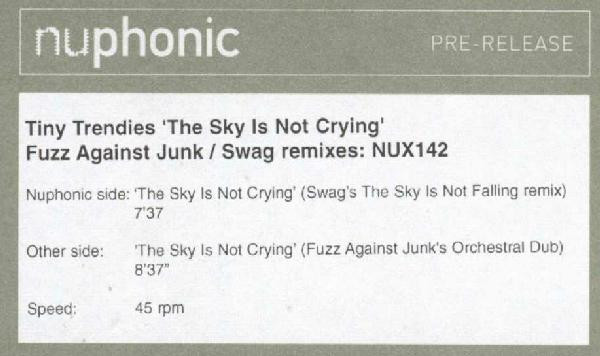 Tiny Trendies - The Sky Is Not Crying (Remixes) | Nuphonic (NUX 142) - 3