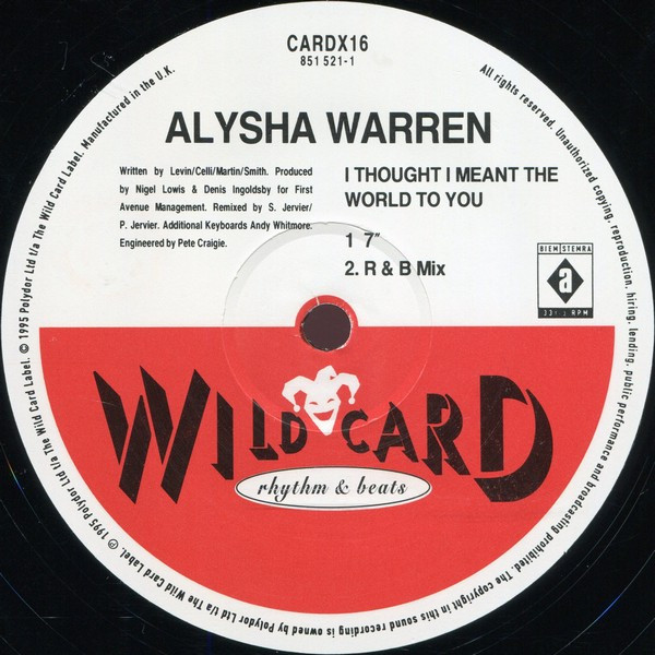 Alysha Warren - I Thought I Meant The World To You | Wildcard (CARDX16) - 3 Alysha Warren - I Thought I Meant The World To You | Wildcard (CARDX16) - 3