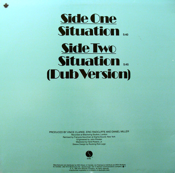 Yazoo - Situation (12") [Vinyl] | Sire (92 99500) - 2