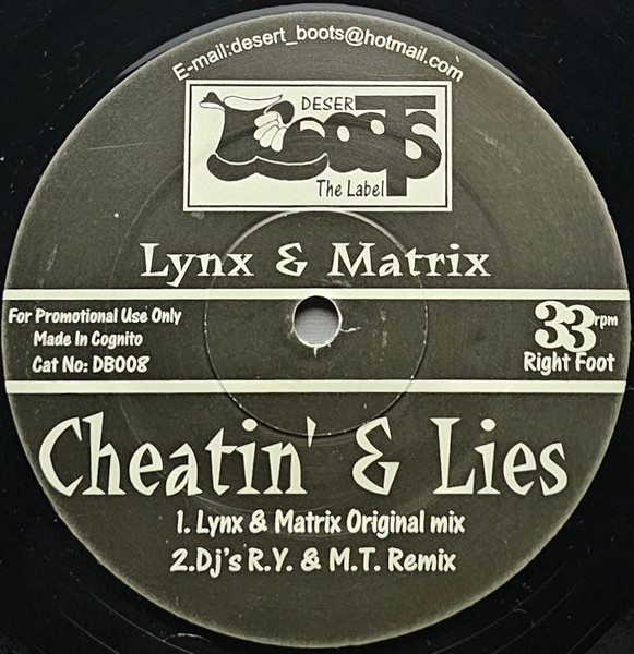 Lynx & Matrix - Touch Me / Cheatin' & Lies | Desert Boots (DB008) - 2
