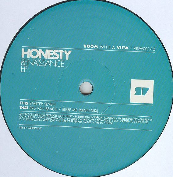 Honesty - Renaissance EP | Room With A View (VIEW001-12) Honesty - Renaissance EP | Room With A View (VIEW001-12)