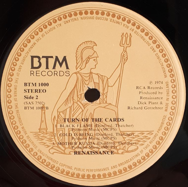 Renaissance - Turn Of The Cards | BTM Records (RCA Ⓢ BTM 1000) - 4