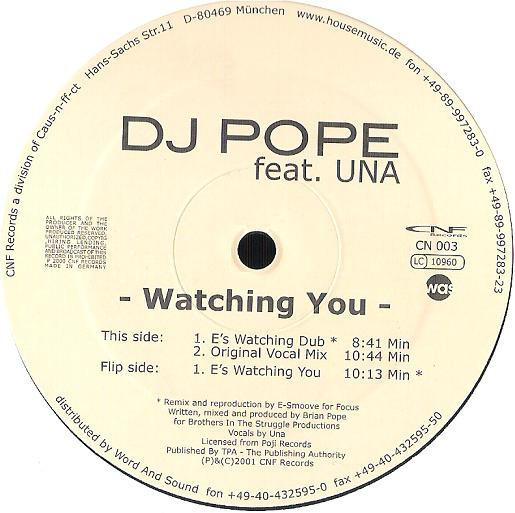 DJ Pope - Watching You | CNF Records (CN 003) - 2