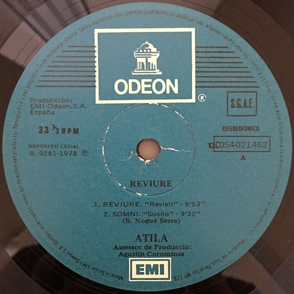 Atila - Reviure "Revivir" | Odeon (10C 054-021.462) - 3