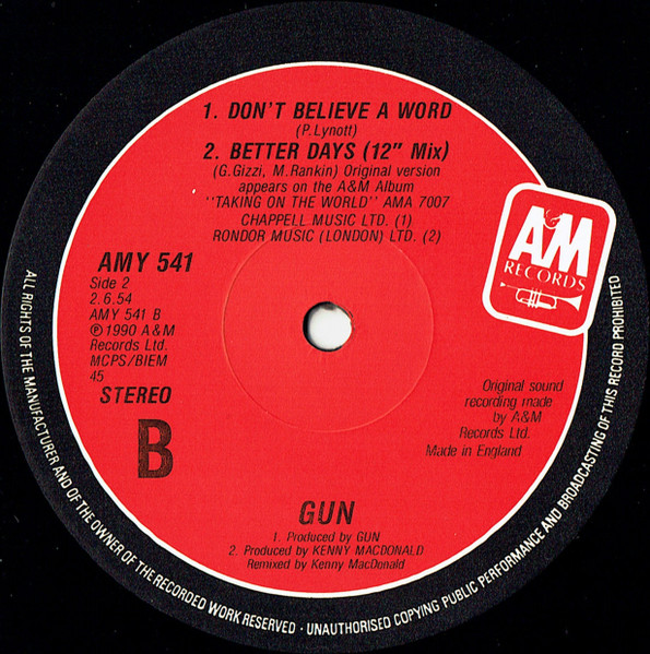 Gun - Taking On The World | A&M Records (AMY 541) - 4 Gun - Taking On The World | A&M Records (AMY 541) - 4