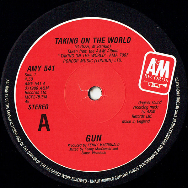 Gun - Taking On The World | A&M Records (AMY 541) - 3 Gun - Taking On The World | A&M Records (AMY 541) - 3