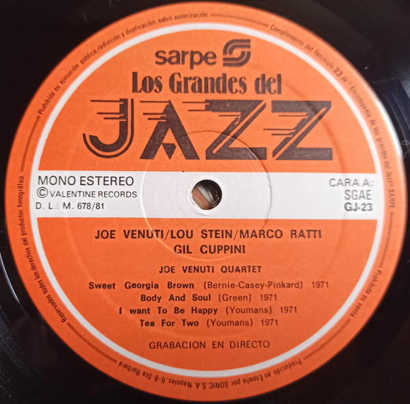 Joe Venuti , Lou Stein - Los Grandes Del Jazz 23 | Sarpe (GJ-23) - 3