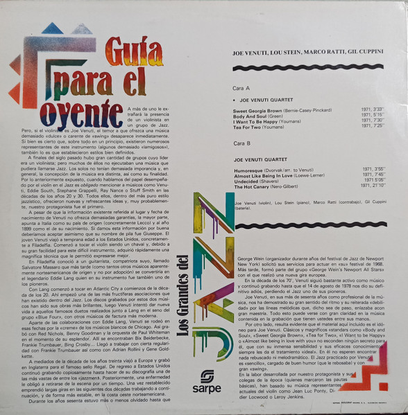 Joe Venuti , Lou Stein - Los Grandes Del Jazz 23 | Sarpe (GJ-23) - 2