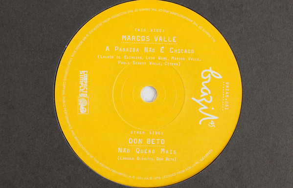 Marcos Valle / Don Beto - A Paraiba Não É Chicago / Não Quero Mais | Mr Bongo (BRZ45.061) - 3