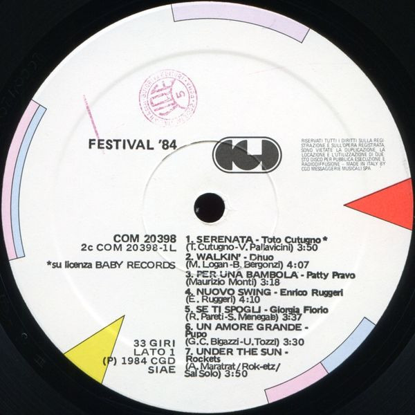 Various - Festival '84 | CGD (COM 20398) - 3