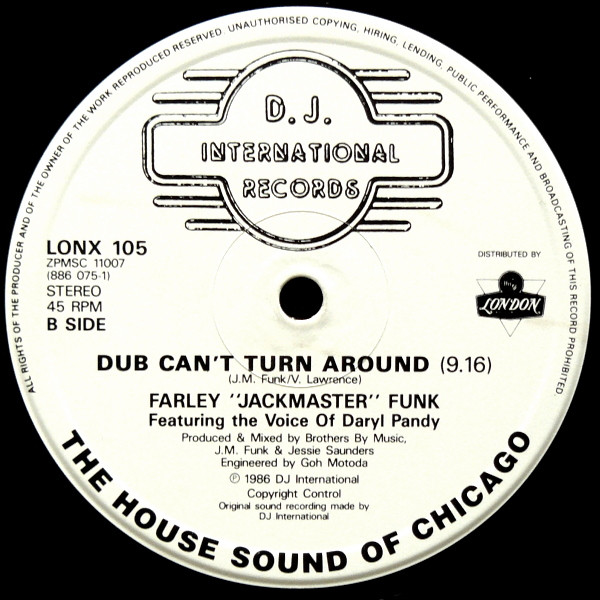 Farley "Jackmaster" Funk & Jesse Saunders - Love Can't Turn Around | D.J. International Records (LONX 105) - 4 Farley "Jackmaster" Funk & Jesse Saunders - Love Can't Turn Around | D.J. International Records (LONX 105) - 4