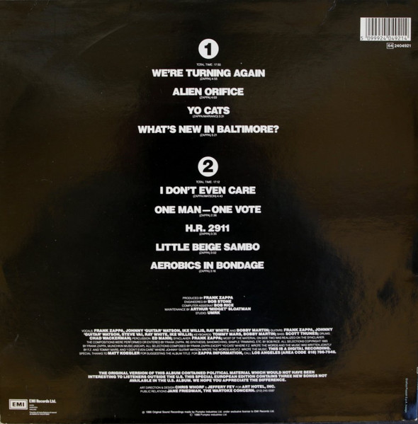 Frank Zappa - Frank Zappa Meets The Mothers Of Prevention | EMI (64 2404921) - 2