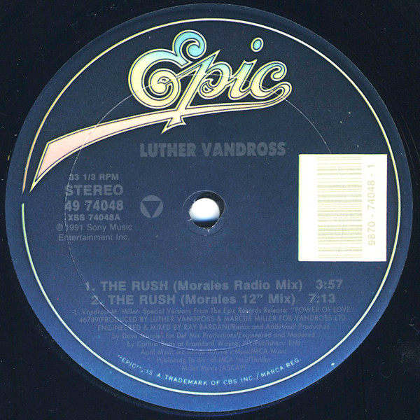 Luther Vandross - The Rush (Special 12" Mixes) | Epic (49 74048) Luther Vandross - The Rush (Special 12" Mixes) | Epic (49 74048)