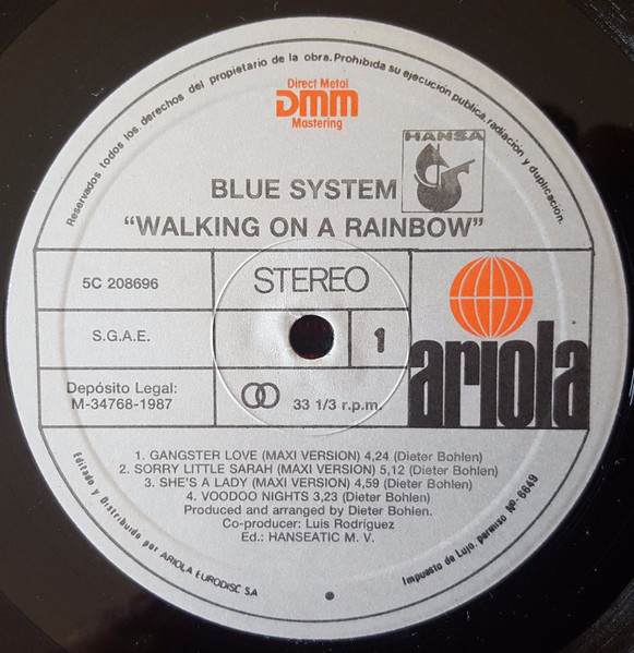 Blue System - Walking On A Rainbow | Ariola (5C 208696) - 3
