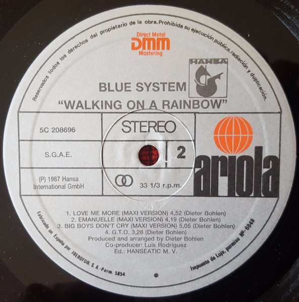 Blue System - Walking On A Rainbow | Ariola (5C 208696) - 4