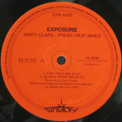 Exposure - Party Claps (Fresh Fruit And Exposure Mixes) | Stealth Records (STR 6493)