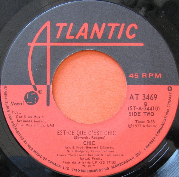 Chic - Everybody Dance / Est-Ce Que C'est Chic | Atlantic (AT 3469) - 2