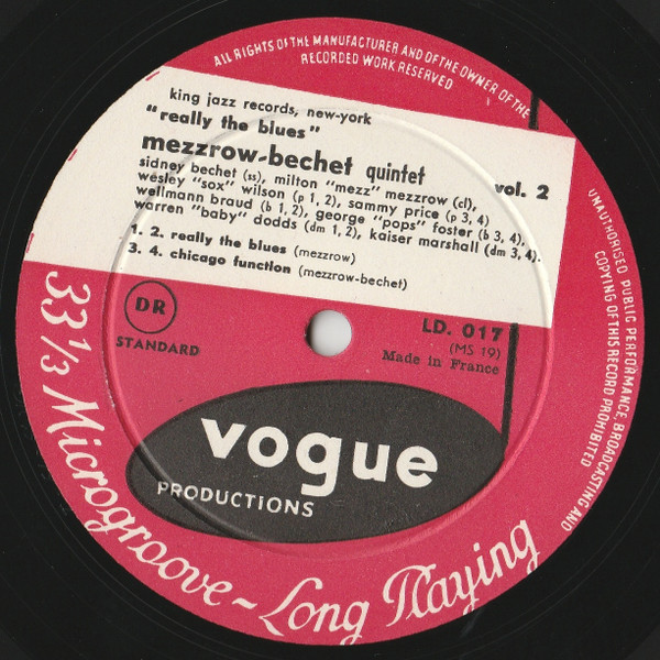 The Mezzrow-Bechet Quintet - Really The Blues | Vogue Productions (L.D. 017) - 3