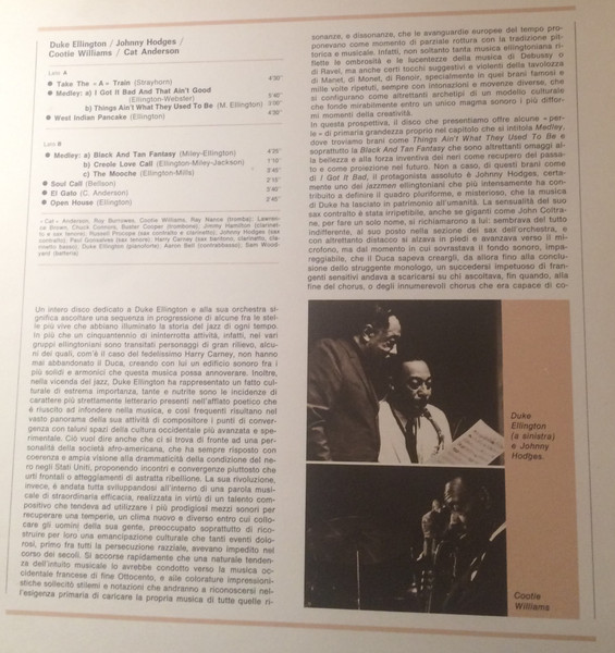 Duke Ellington / Johnny Hodges / Cootie Williams / Cat Anderson - I Giganti Del Jazz Vol. 12 | Curcio (GJ-12) - 4