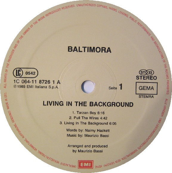 Baltimora - Living In The Background | EMI (1C 064-11 8726 1) - 3