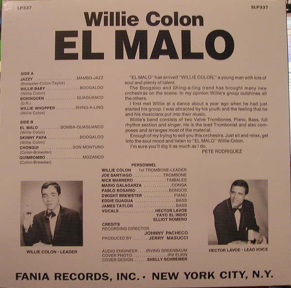 Willie Colón - El Malo | Fania Records (SLP 337) - 2