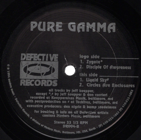 Pure Gamma - Pure Gamma | Defective Records (DR004)