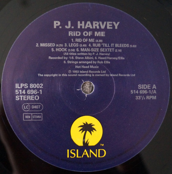PJ Harvey - Rid Of Me | Island Records (ILPS 8002) - 3