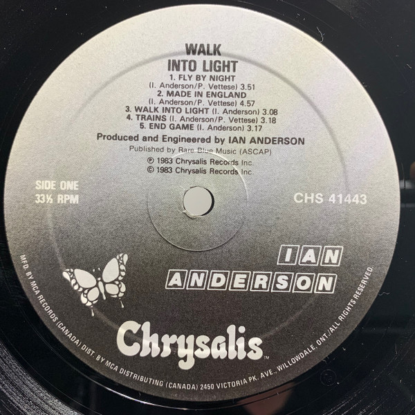 Ian Anderson - Walk Into Light | Chrysalis (CHS 41443) - 3