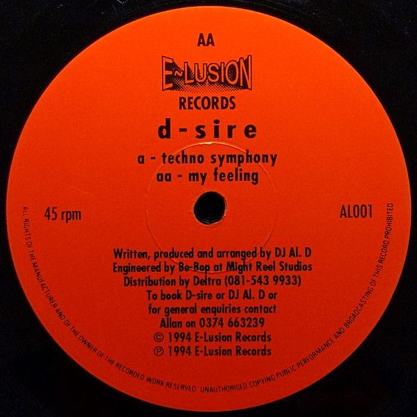 D-Sire - Techno Symphony / My Feeling | E-Lusion Records (AL001)