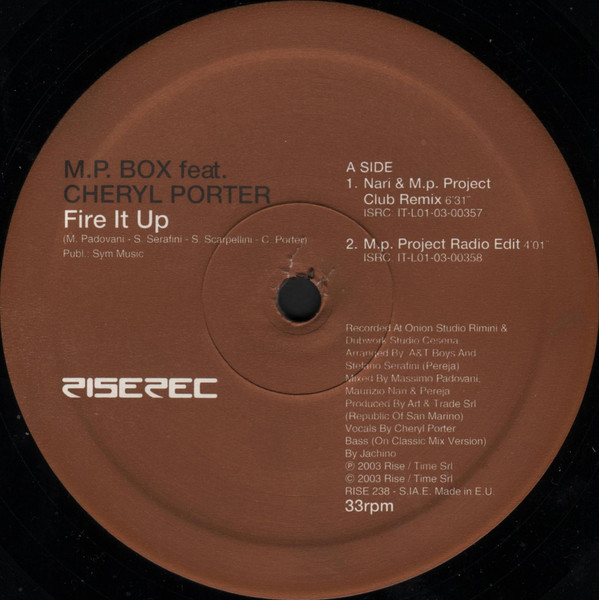 M.P. Box Feat. Cheryl Porter - Fire It Up | Rise (RISE 238) - main