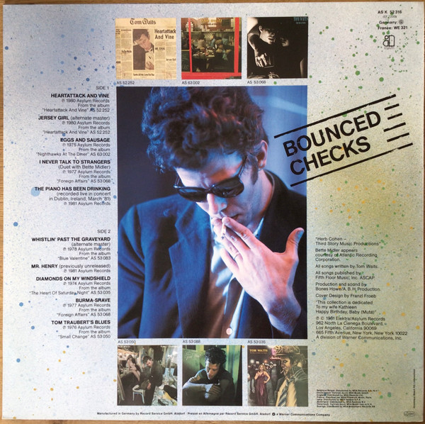 Tom Waits - Bounced Checks | Asylum Records (AS K 52 316) - 2