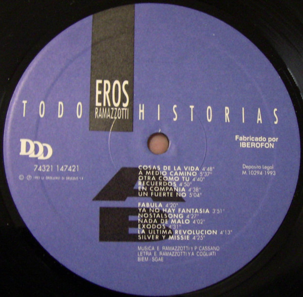 Eros Ramazzotti - Todo Historias | DDD (74321 14742 1) - 3