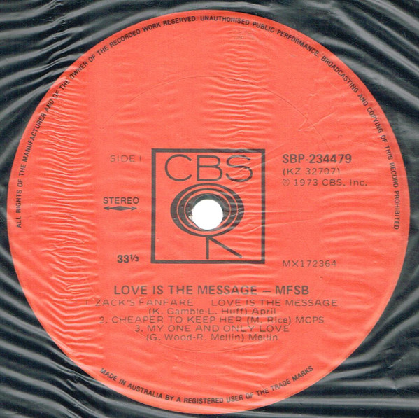 MFSB - Love Is The Message | CBS (SBP 234479) - 3 MFSB - Love Is The Message | CBS (SBP 234479) - 3
