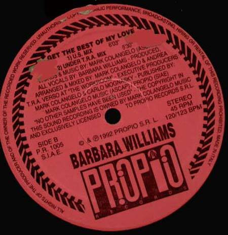 Barbara Williams - Get The Best Of My Love | Propio Records (PR 1005)