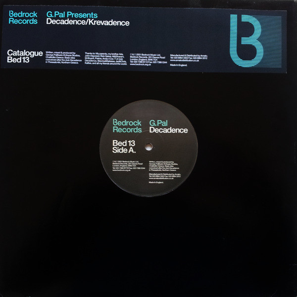 G-Pal - Decadence / Krevadence | Bedrock Records (BED 13) - main G-Pal - Decadence / Krevadence | Bedrock Records (BED 13) - main