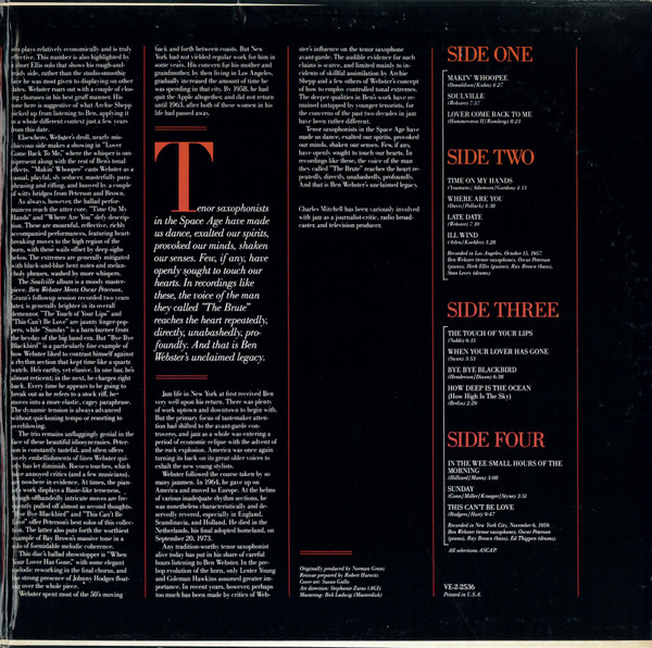 Ben Webster - Soulville | Verve Records (VE-2-2536) - 3