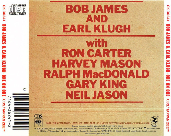 Bob James & Earl Klugh - One On One | CBS (CK 36241) - 2