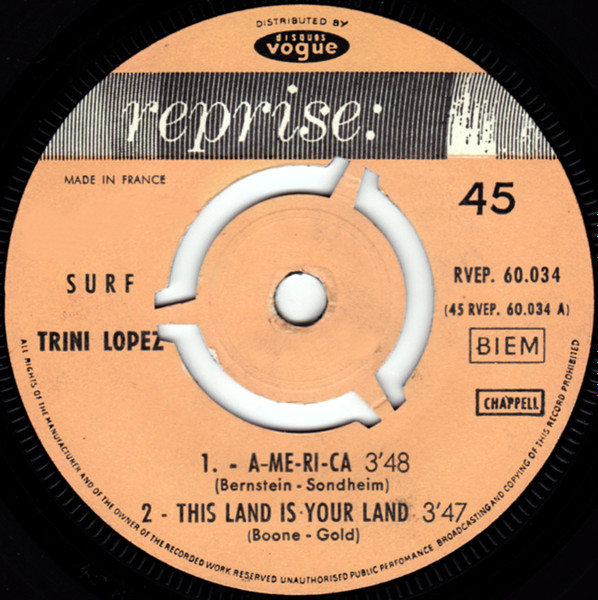 Trini Lopez - Surf - If I Had A Hammer | Reprise Records (RVEP. 60.034) - 3