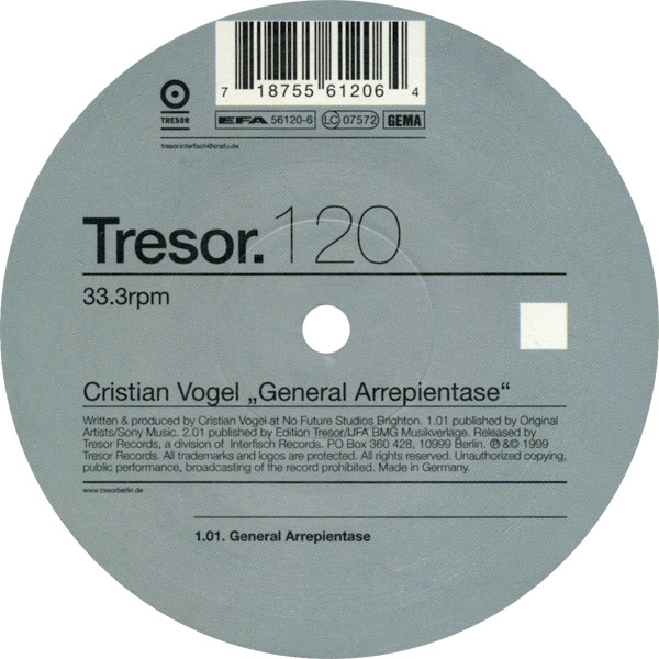 Cristian Vogel - General Arrepientase | Tresor (Tresor 120)