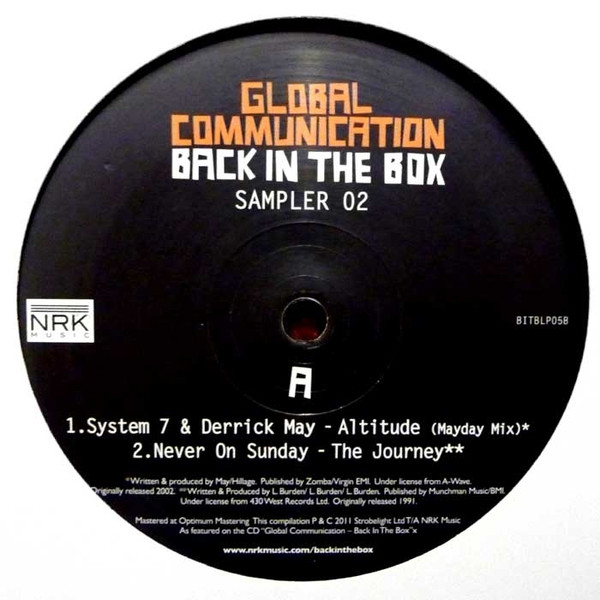 Global Communication - Back In The Box (Sampler 02) | Back In The Box (BITBLP05B) - main