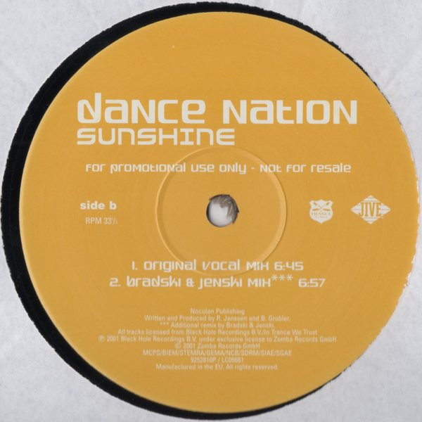 Dance Nation - Sunshine | Jive (9252810P) - 2 Dance Nation - Sunshine | Jive (9252810P) - 2