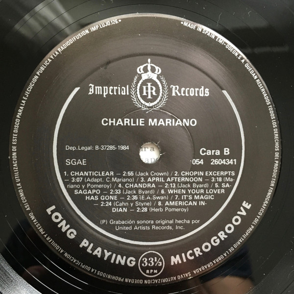 Charlie Mariano - Charlie Mariano With HIs Jazz Group | Imperial (IM-3006) - 4