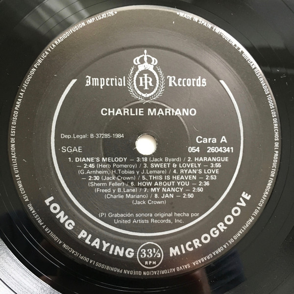 Charlie Mariano - Charlie Mariano With HIs Jazz Group | Imperial (IM-3006) - 3