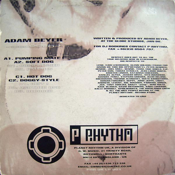 Adam Beyer - Decoded | Planet Rhythm Records (PRR UK LP 001) - 2