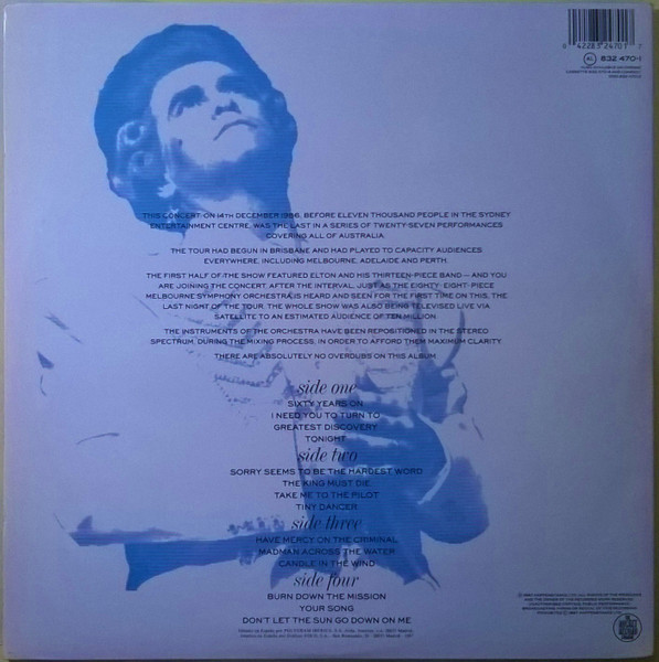 Elton John With Melbourne Symphony Orchestra - Live In Australia | The Rocket Record Company (832 470-1) - 4