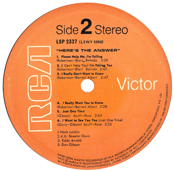 Skeeter Davis - Here's The Answer | RCA Victor (LSP-2327) - 4
