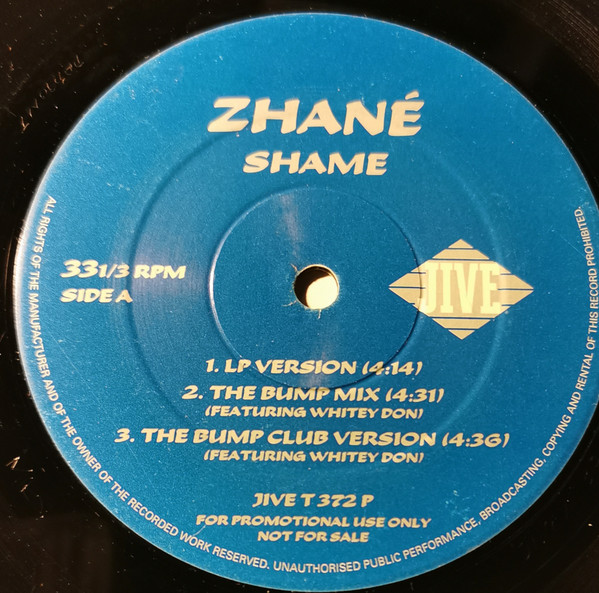 Zhané - Shame | Jive (JIVE T 372 P)